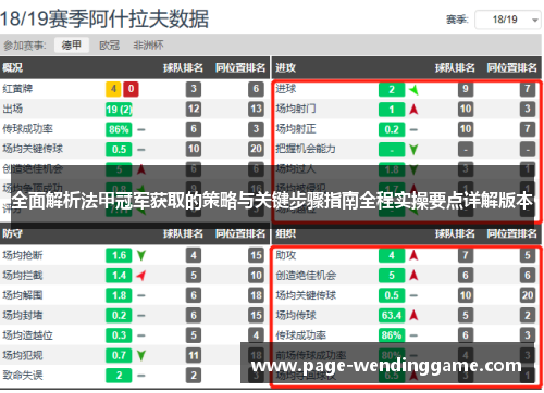 全面解析法甲冠军获取的策略与关键步骤指南全程实操要点详解版本